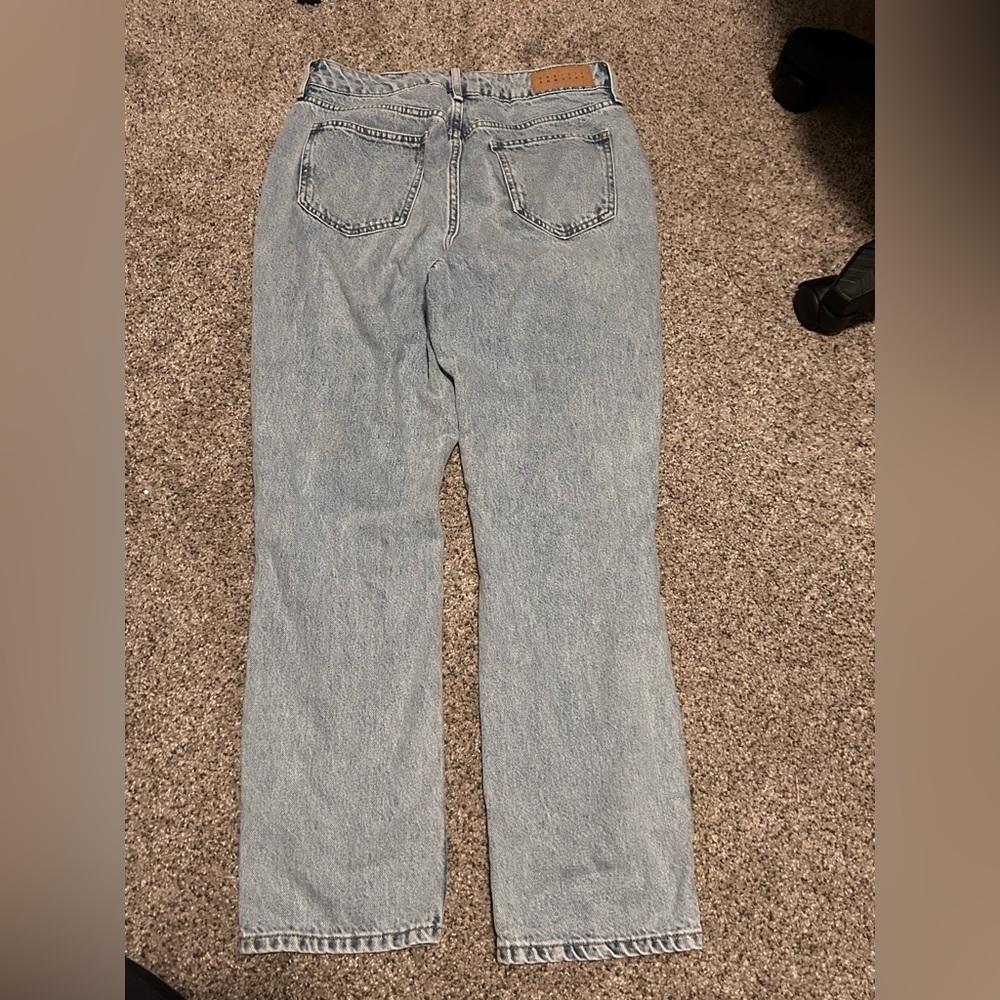 PacSun Mom Jeans Size 28 High Rise Distressed Light Wash Straight Leg - Picture 3 of 11